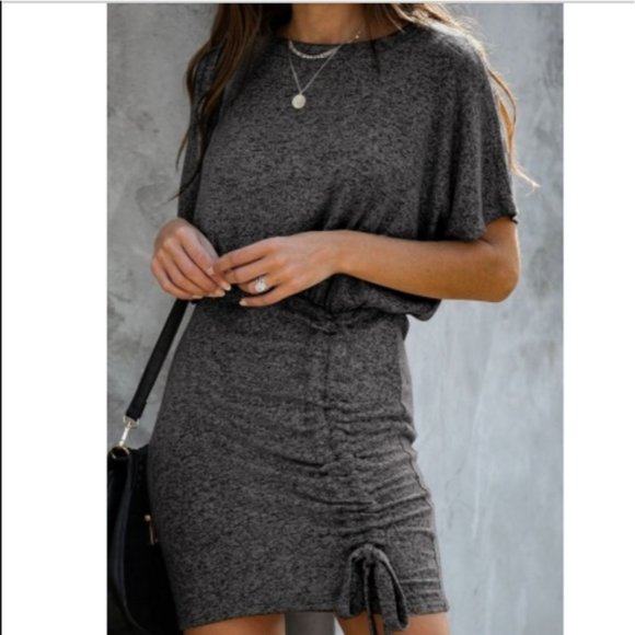 Boutique Dresses & Skirts - Boutique Relaxed Fit Gray T- Shirt  Dress